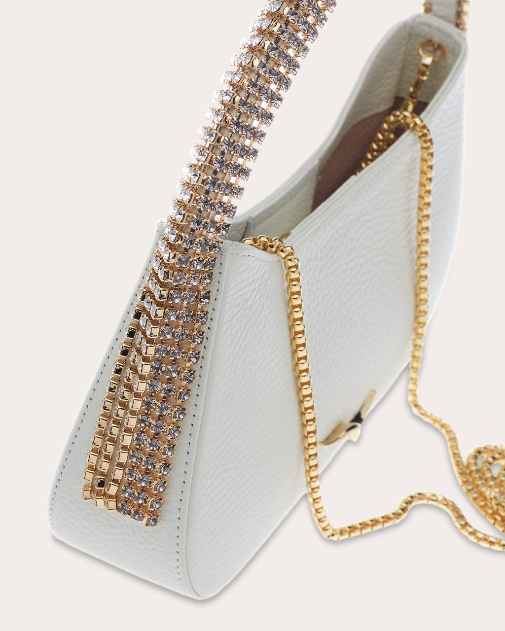 Koda Crystal-Embellished Grained-Leather Shoulder Bag