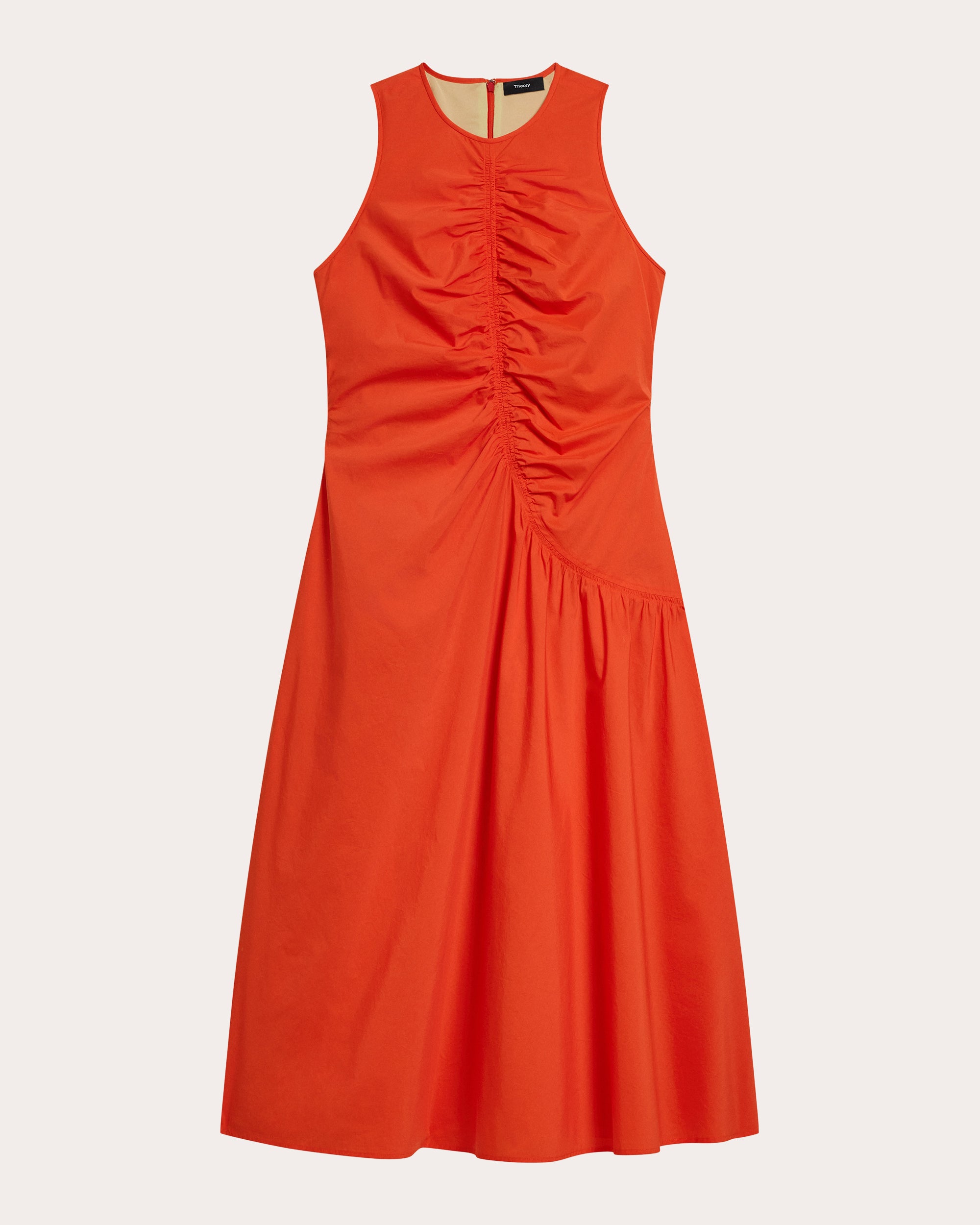 Theory Ruched Tank Dress in Red
