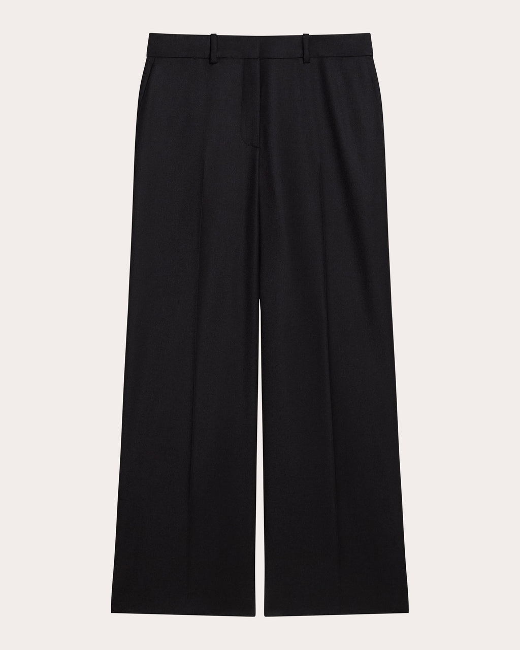 Sleek Flannel Wool Straight-Leg Pants