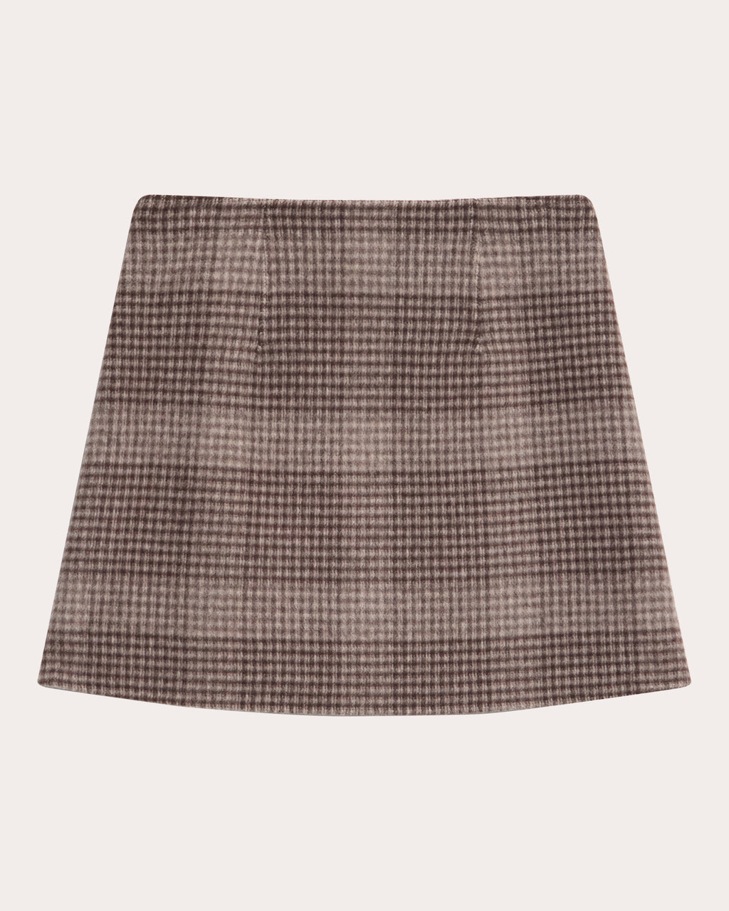 Plaid Wool Cashmere Mini Skirt