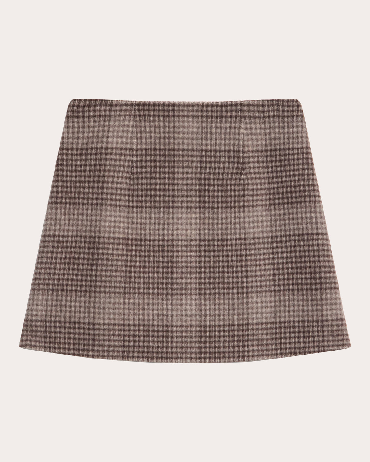 Plaid Wool Cashmere Mini Skirt