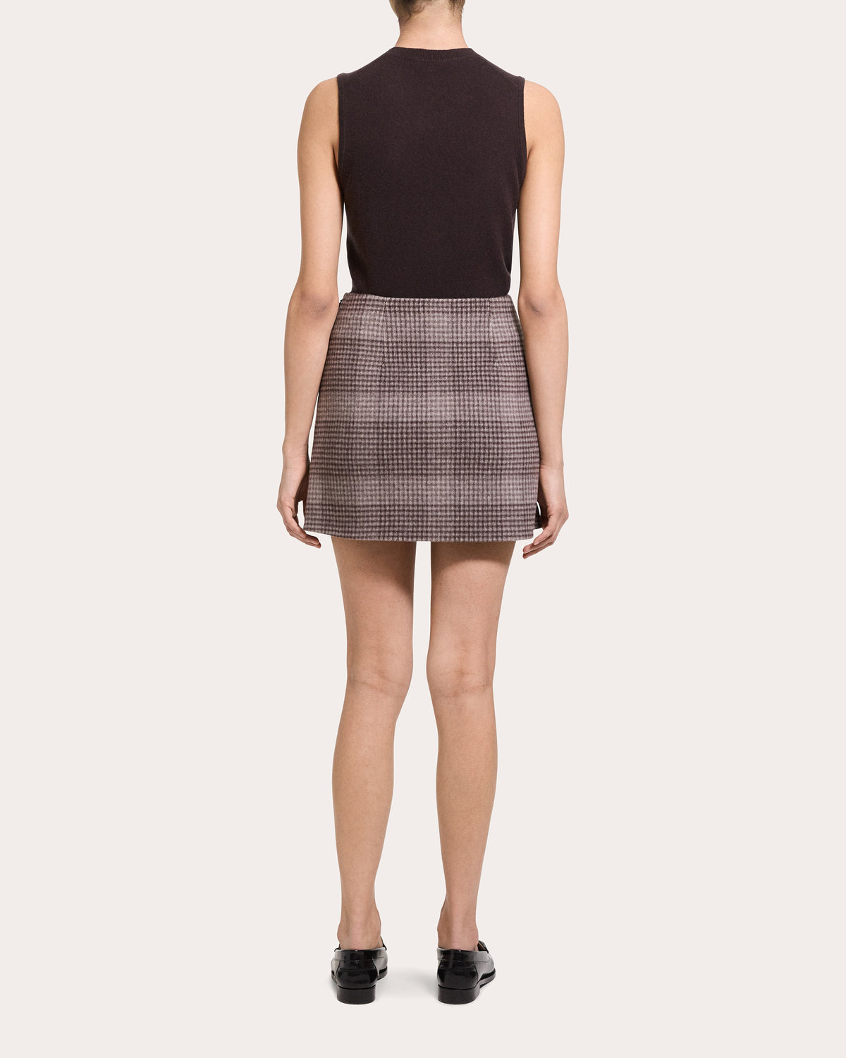 Plaid Wool Cashmere Mini Skirt