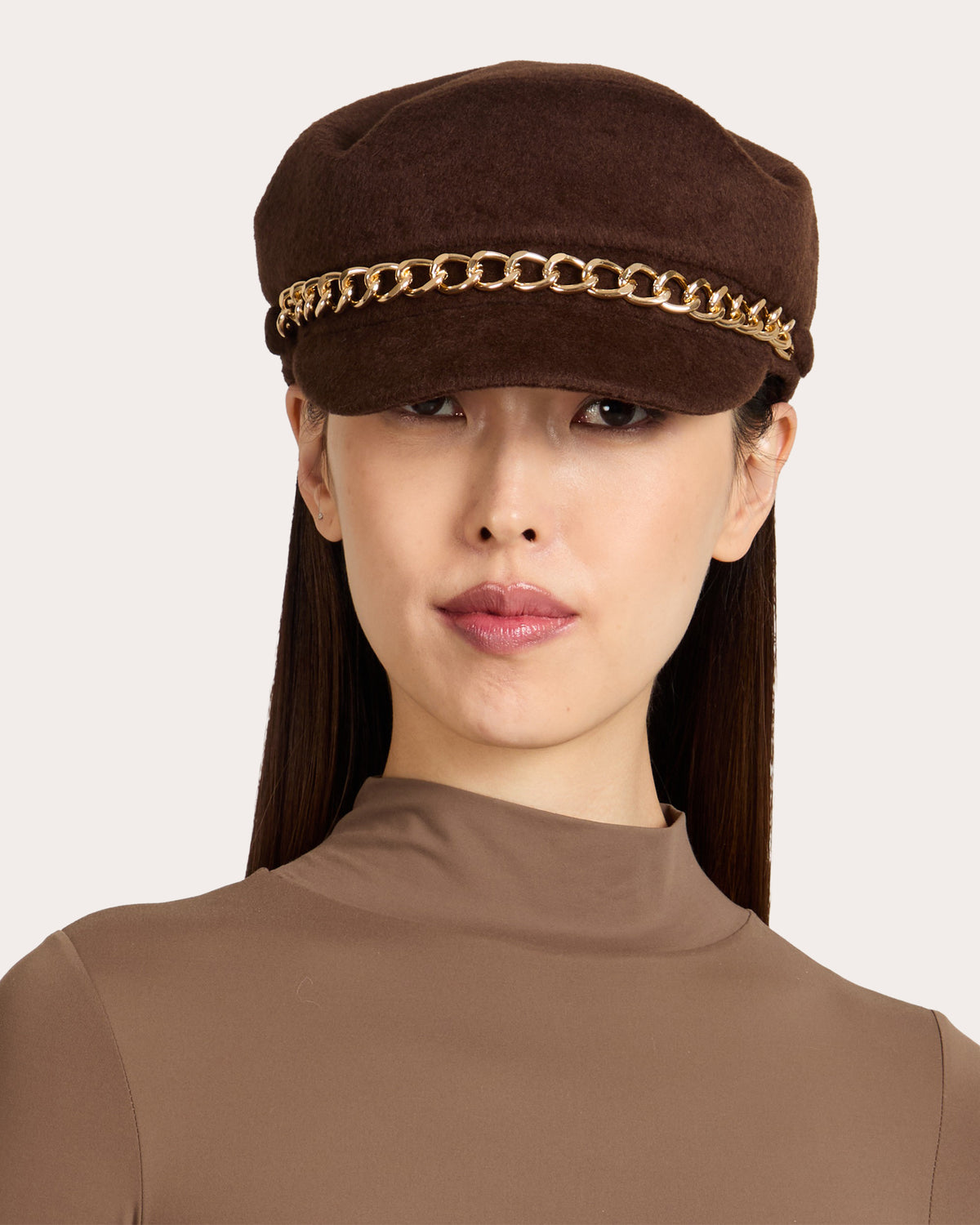 Eugenia Kim plaid twisted beret Eugenia Kim Fabric Blend Pattern Print Beret Hat - Black  main image 3