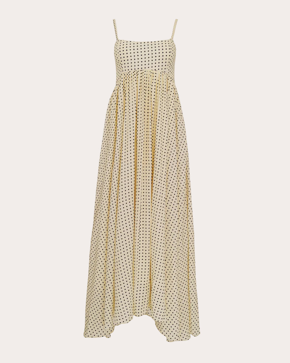 Rachel Polka Dot Silk Empire Midi Dress