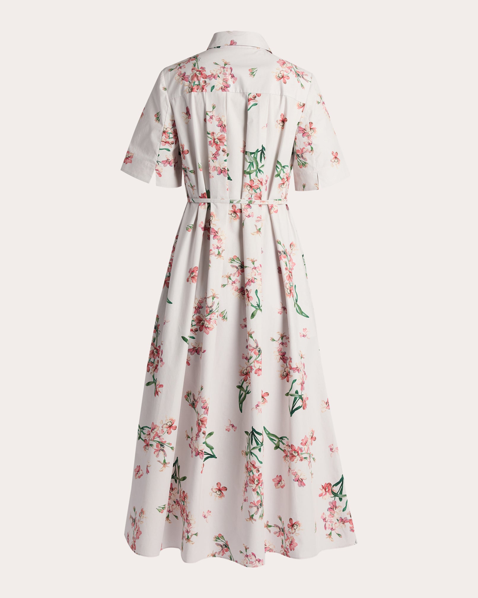 Floral Cotton Midi Shirt Dress