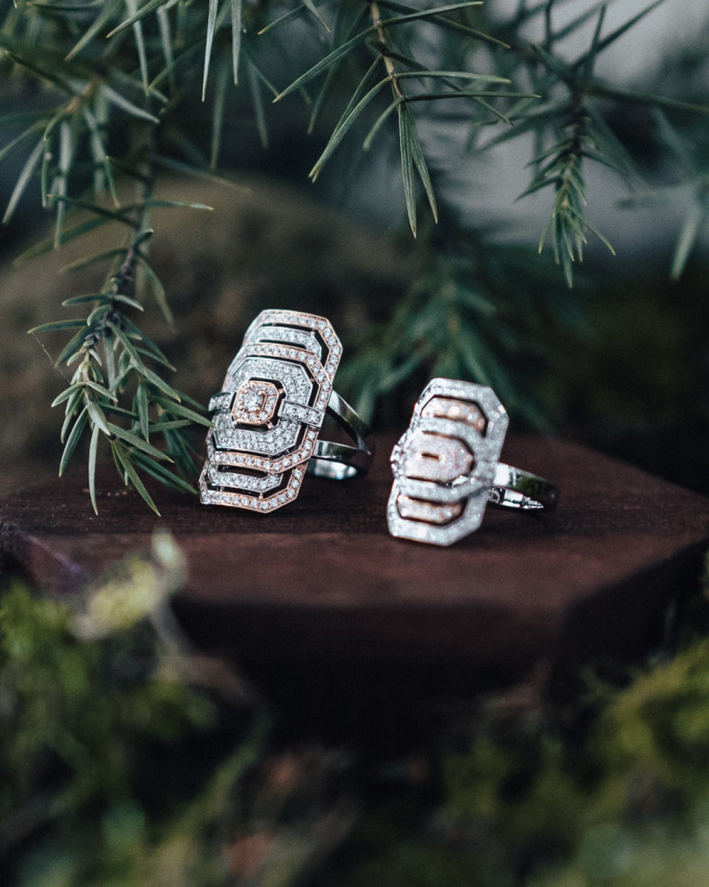 Mini My Way 18K Gold and Rhodium-Plated Sterling Silver Diamond Ring