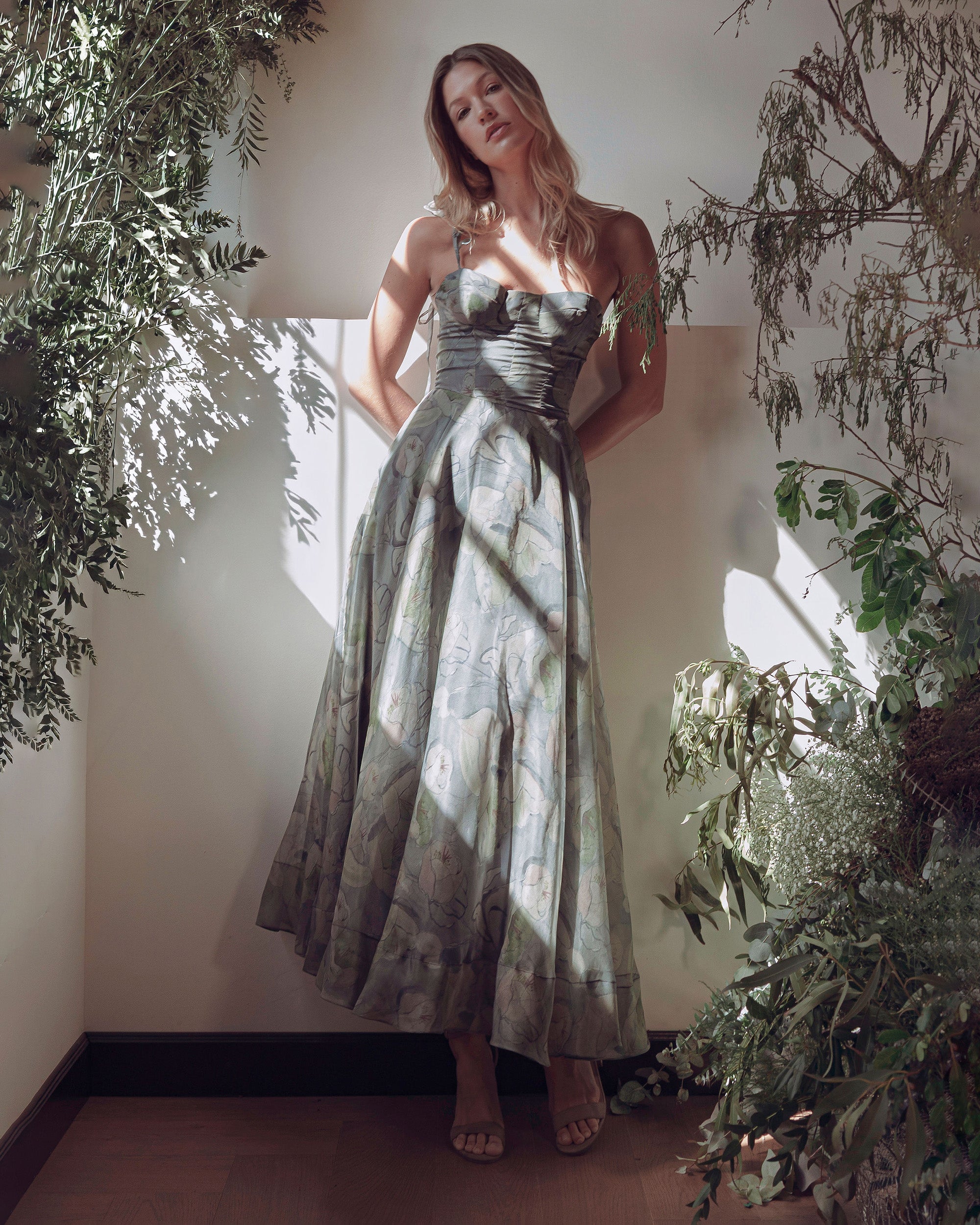 Acceptance Floral Silk Organza Bustier Gown