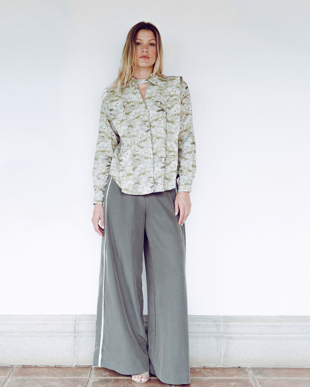 Radiance Grosgrain Wide-Leg Pants