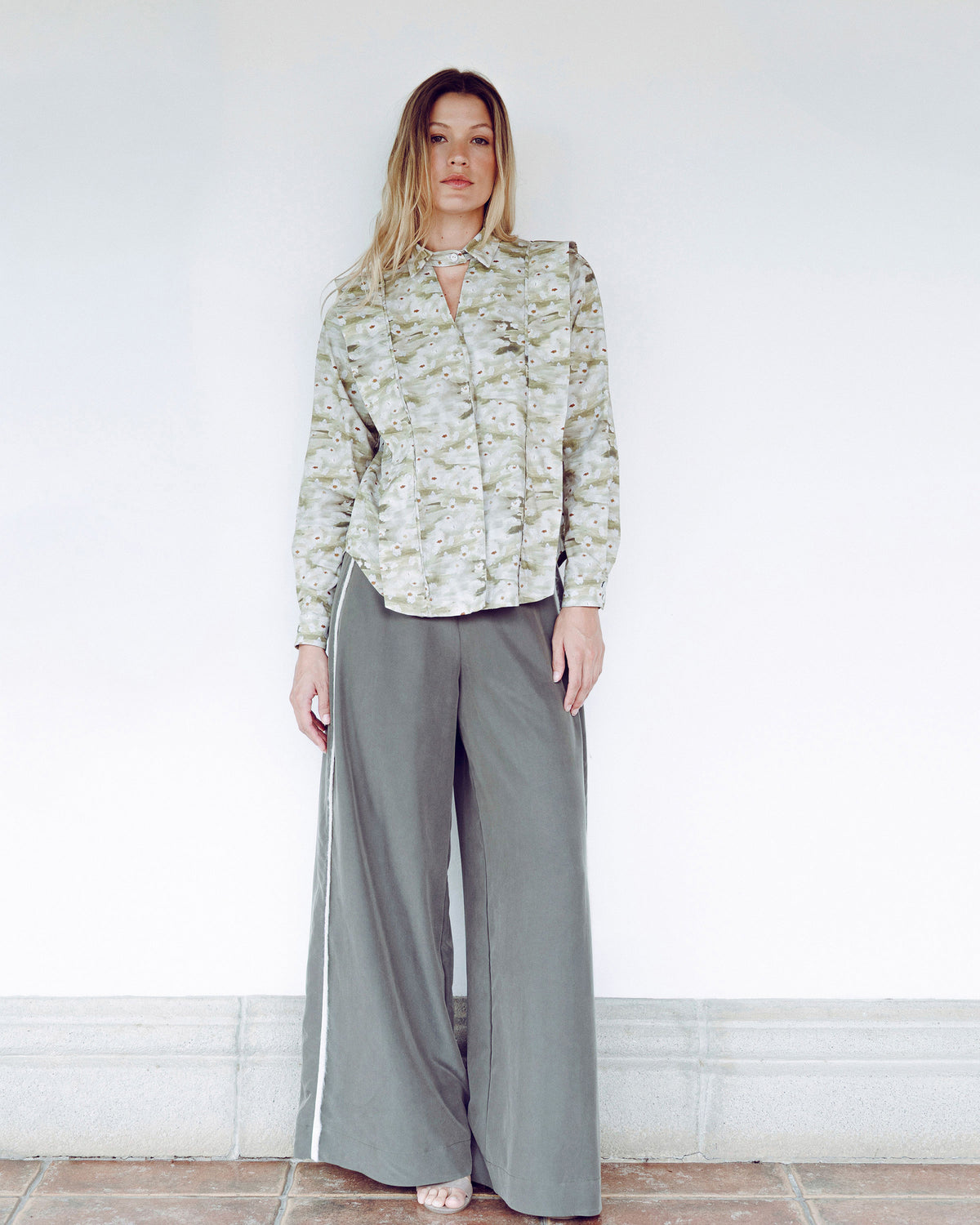 Radiance Grosgrain Wide-Leg Pants