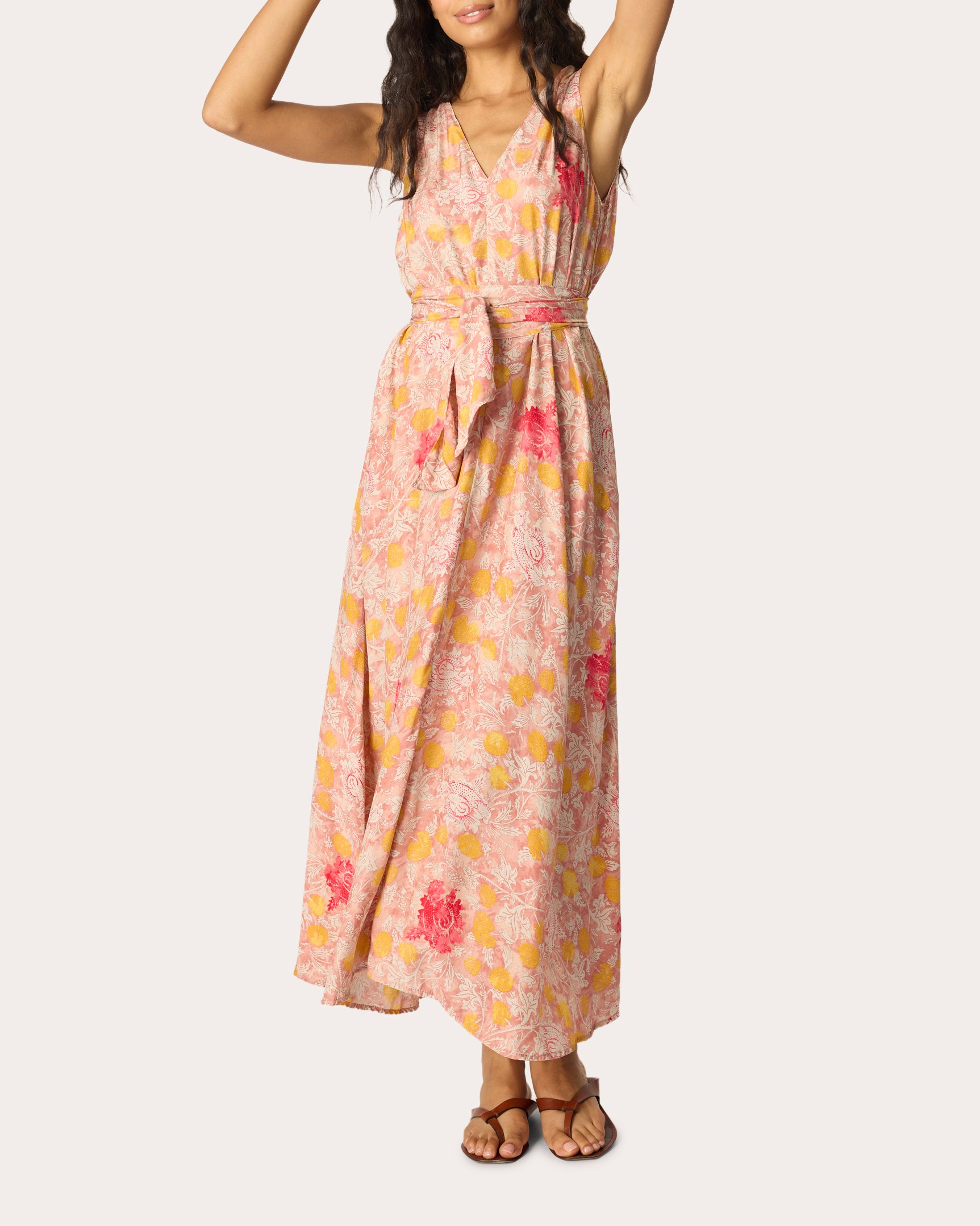 Tova Floral Silk Sleeveless Maxi Dress