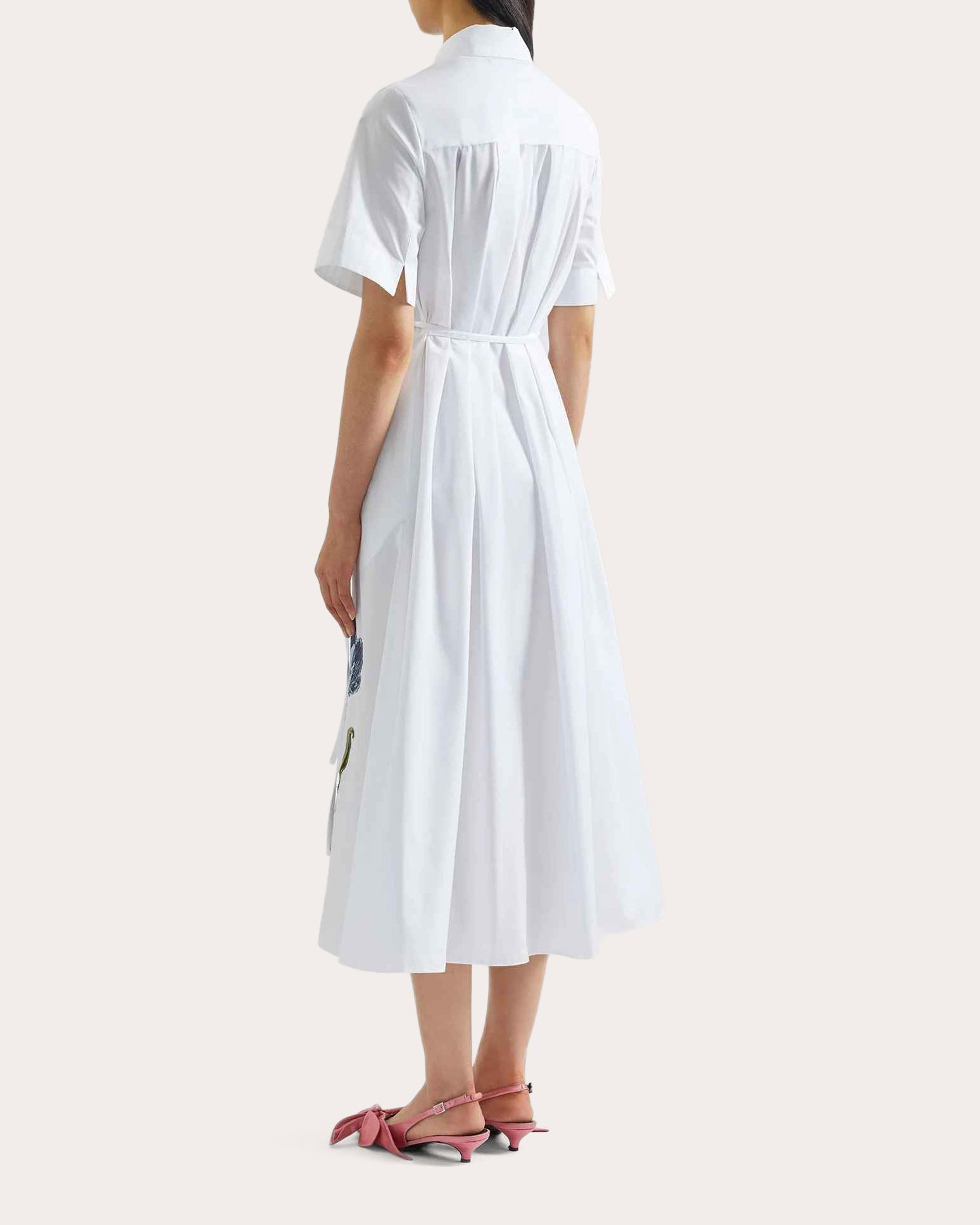 Floral Cotton A-Line Shirt Dress