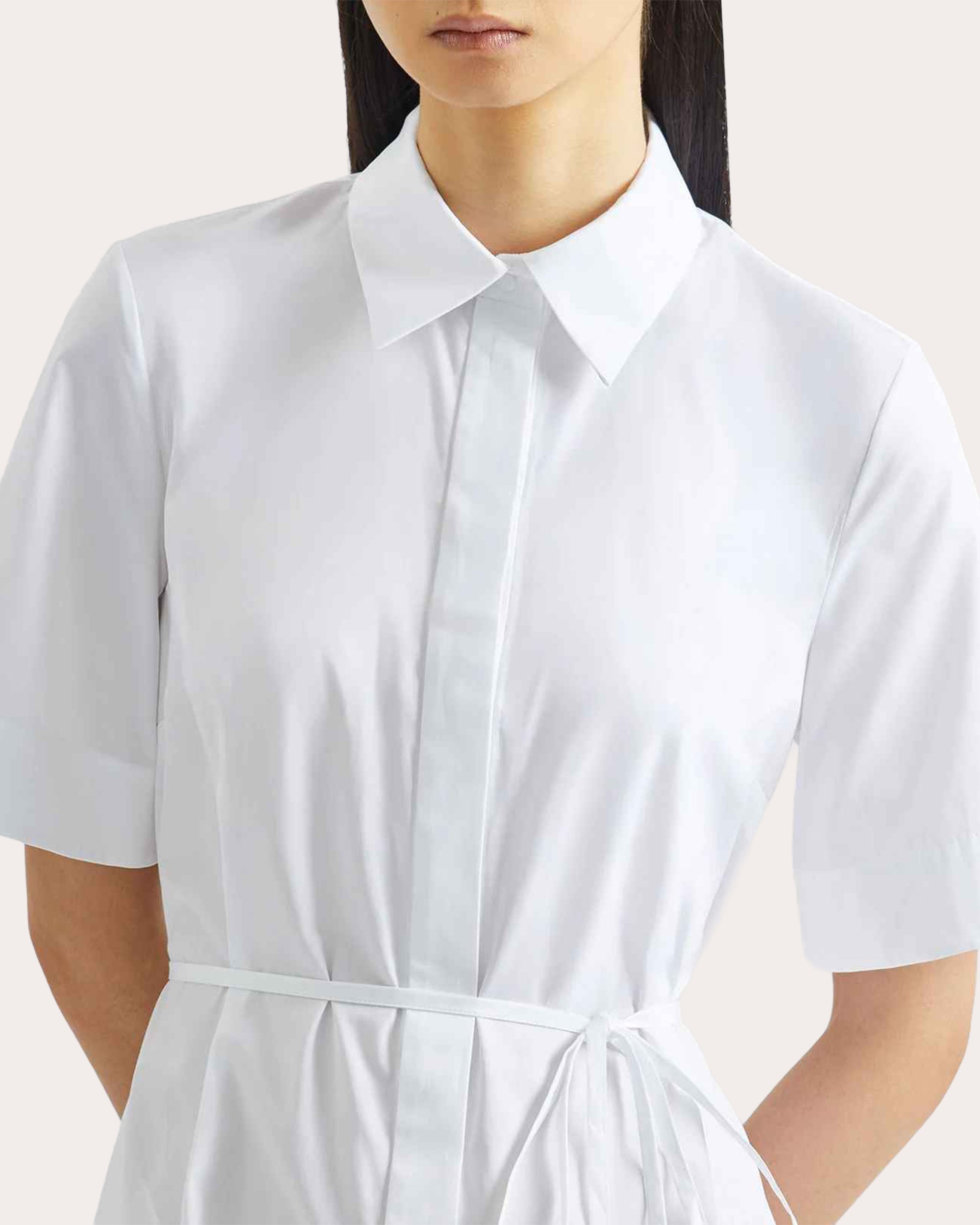 Floral Cotton A-Line Shirt Dress