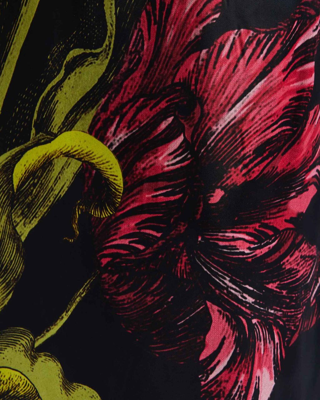 Floral Satin Sleeveless Boatneck Gown