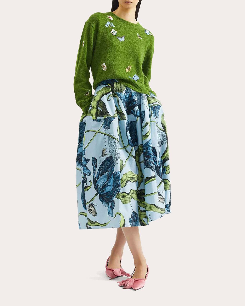 Embroidered Wool Crewneck Sweater