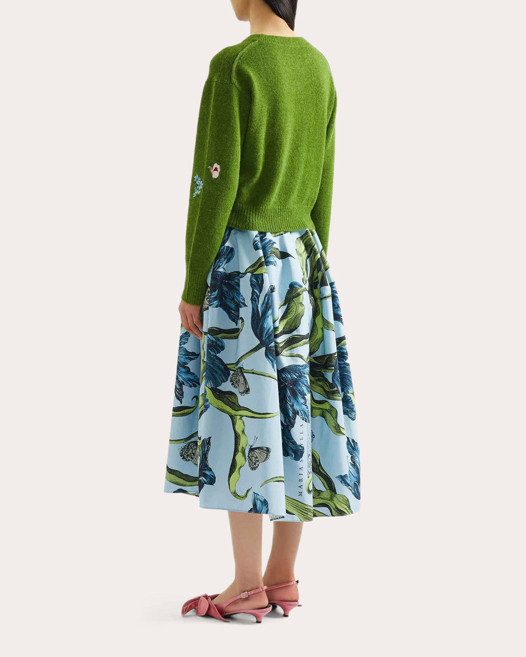 Embroidered Wool Crewneck Sweater