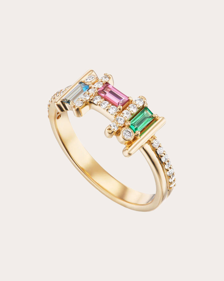Diamond & Gemstone 14k Gold Ethereal Reine Ring