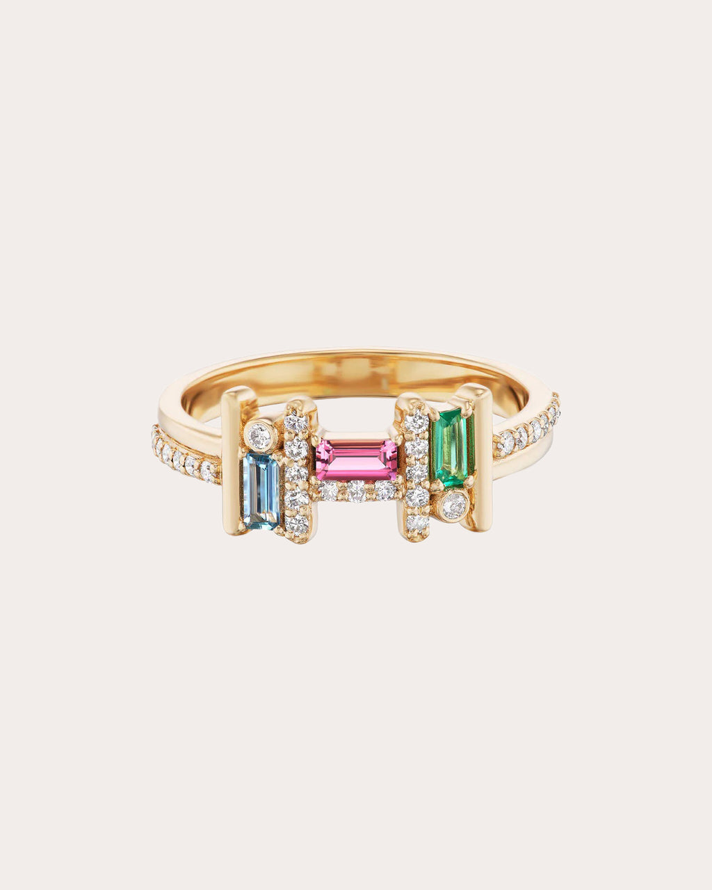 Diamond & Gemstone 14k Gold Ethereal Reine Ring