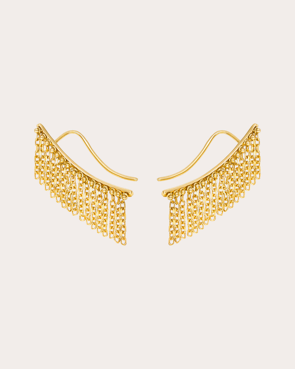18k Gold Short Chainfall Ear Climbers