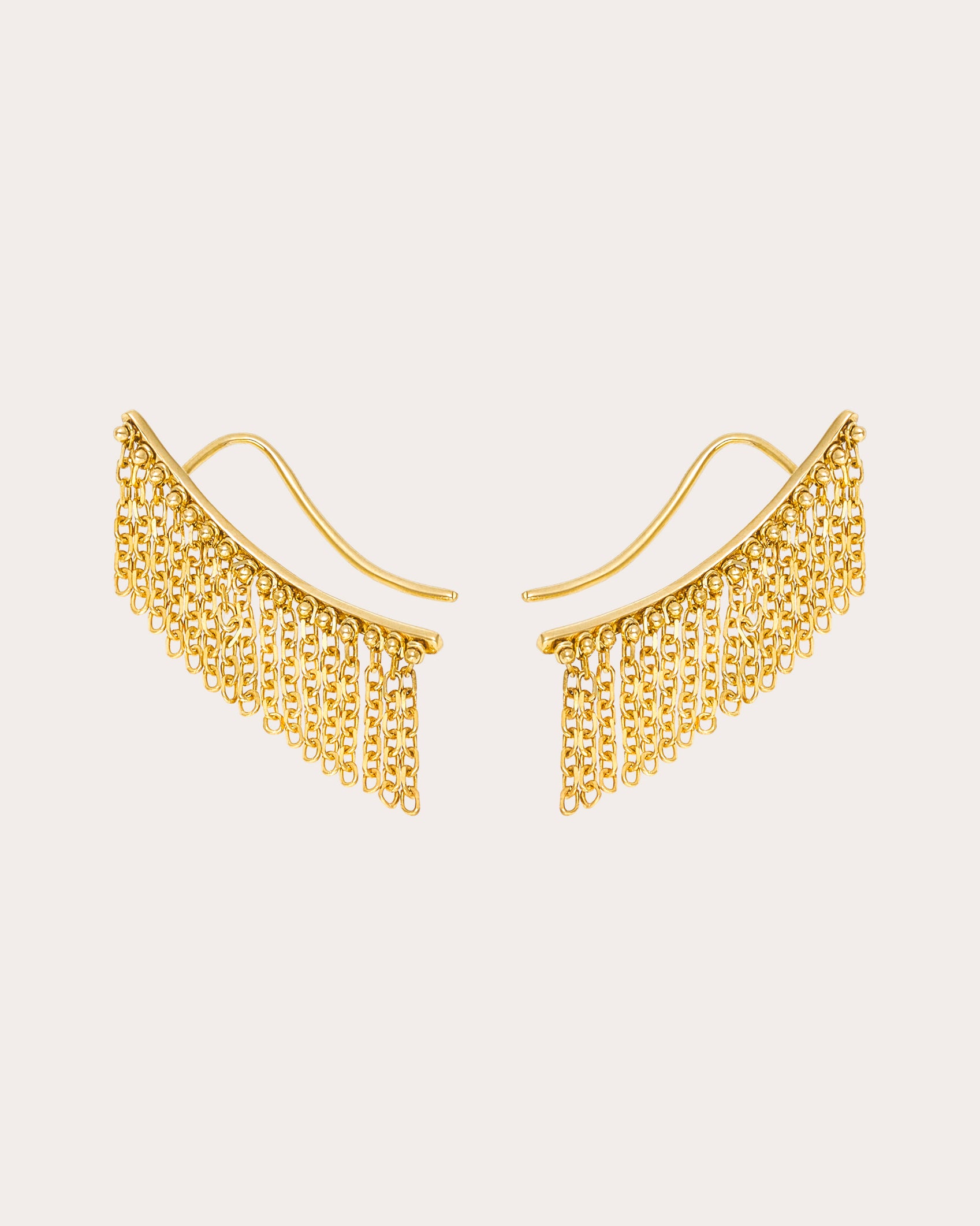 18k Gold Short Chainfall Ear Climbers