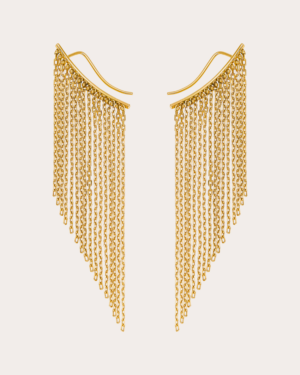 18k Gold Mid Chainfall Ear Climbers