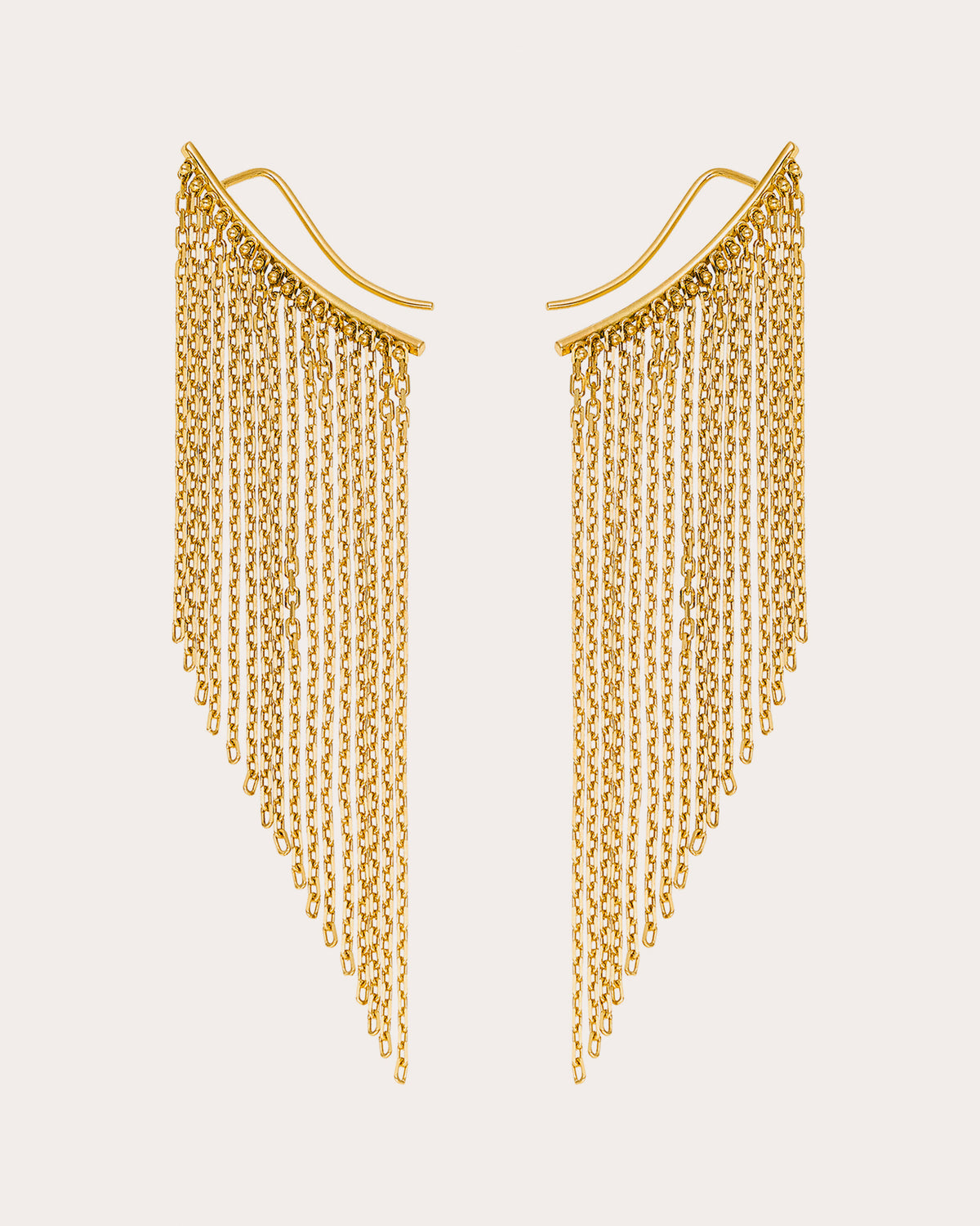 18k Gold Mid Chainfall Ear Climbers