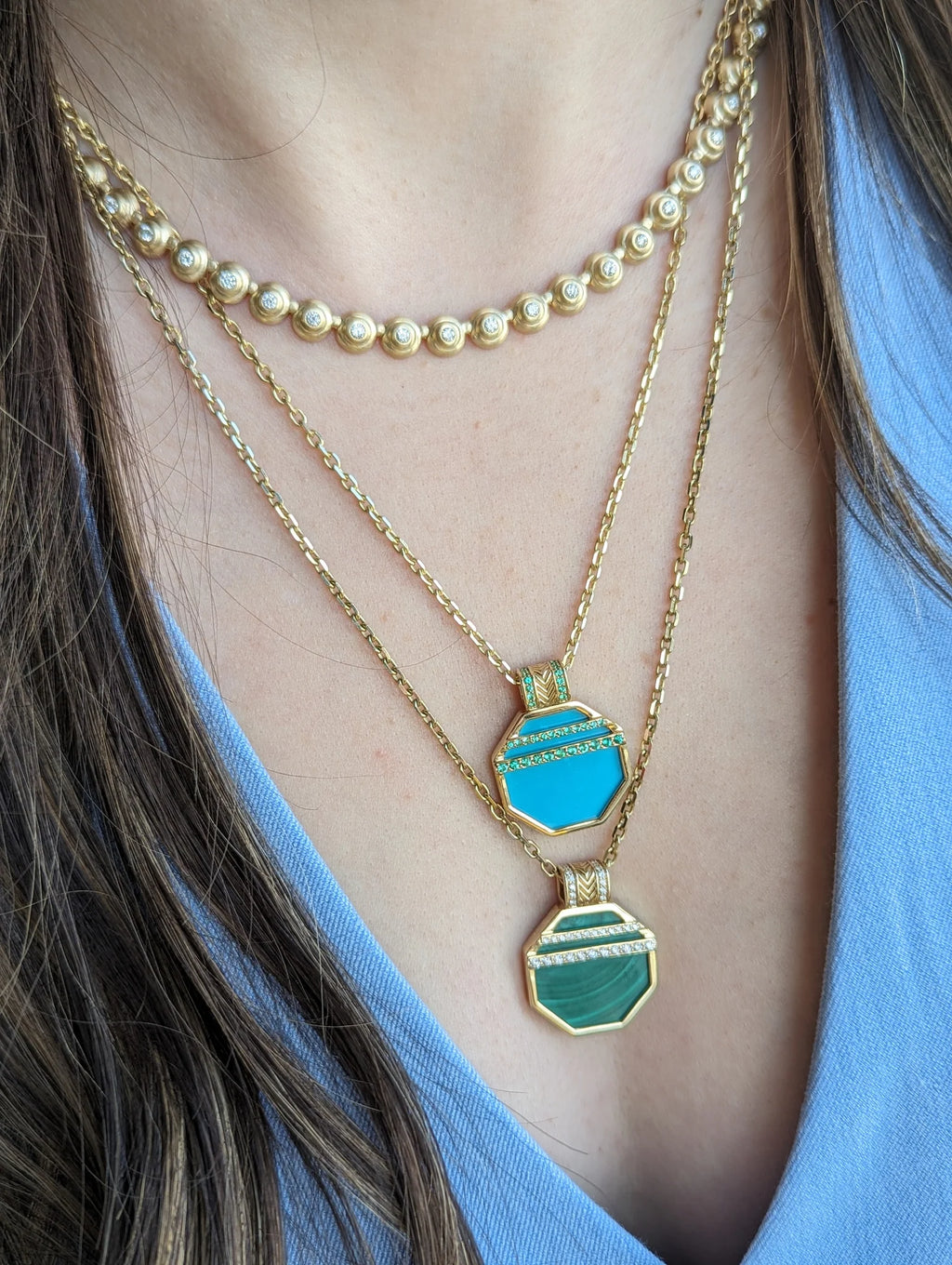 Diamond & 14k Gold Evolve Riviere Link Necklace