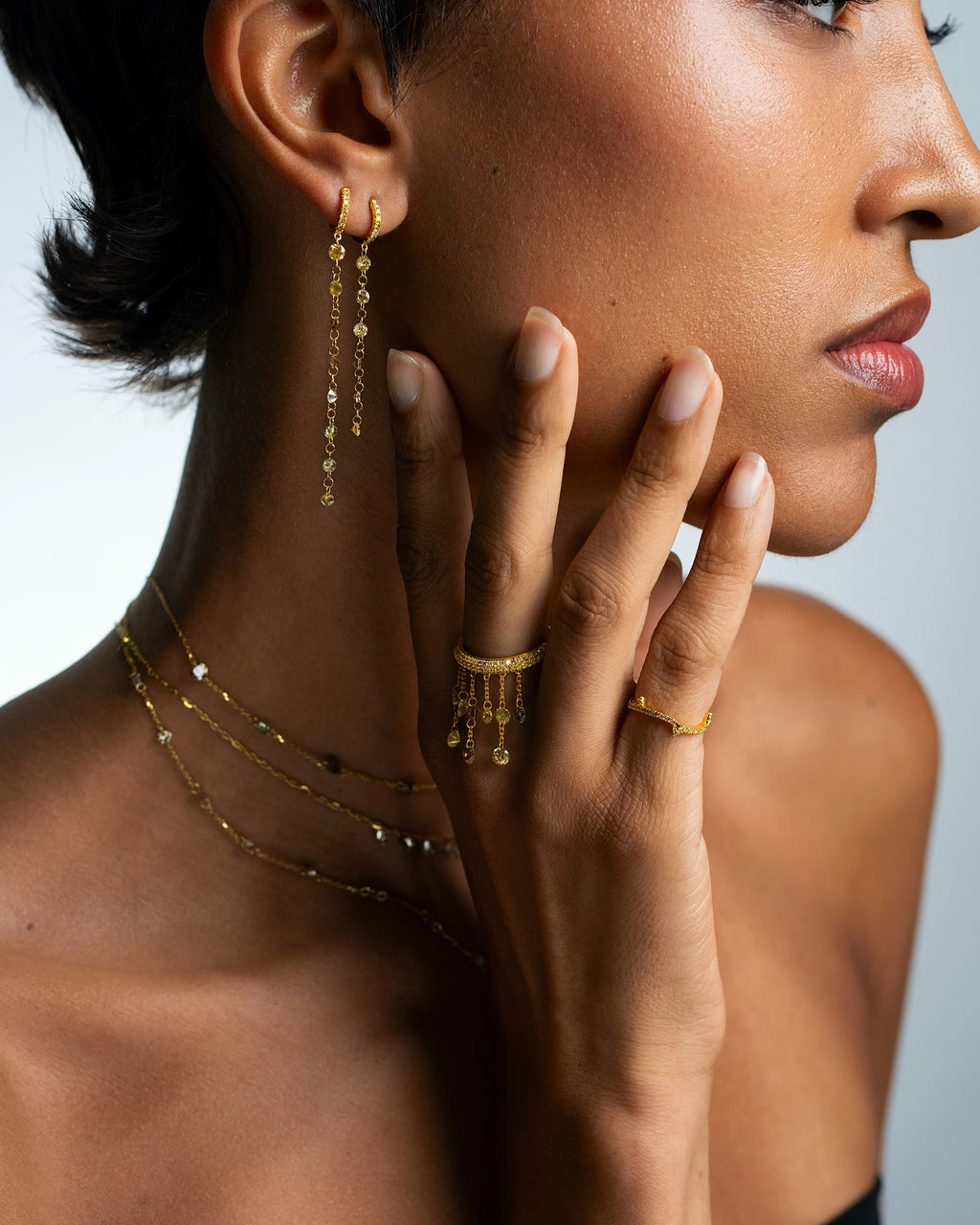 Colored Diamond Large Drilled Drop Earrings