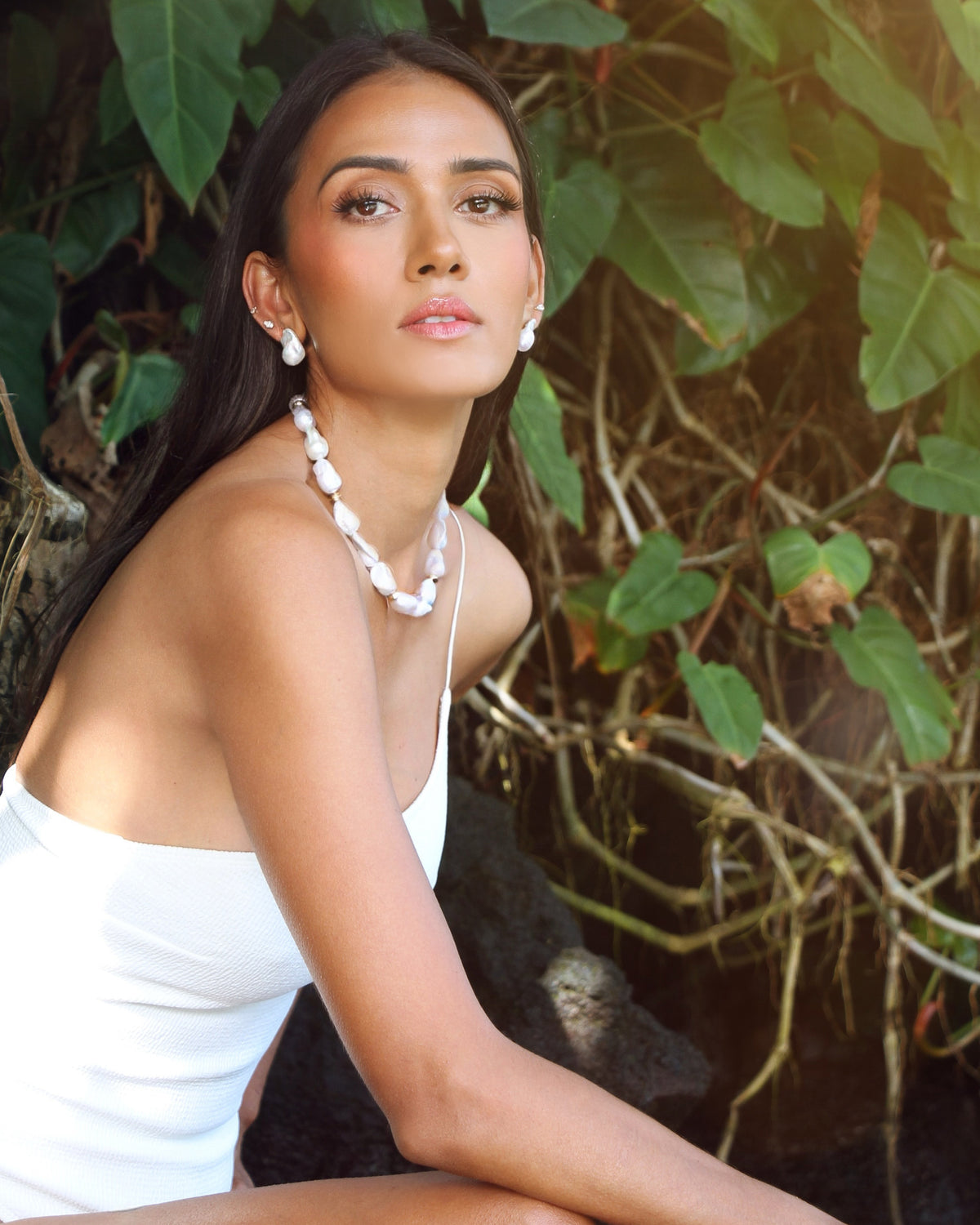 Baroque Pearl Statement Stud Earrings