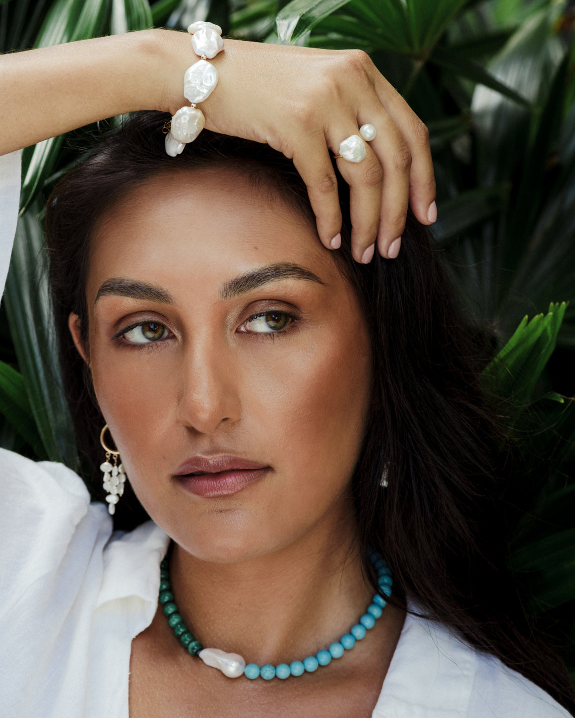 Baroque Pearl Beaded Gemstone Necklace