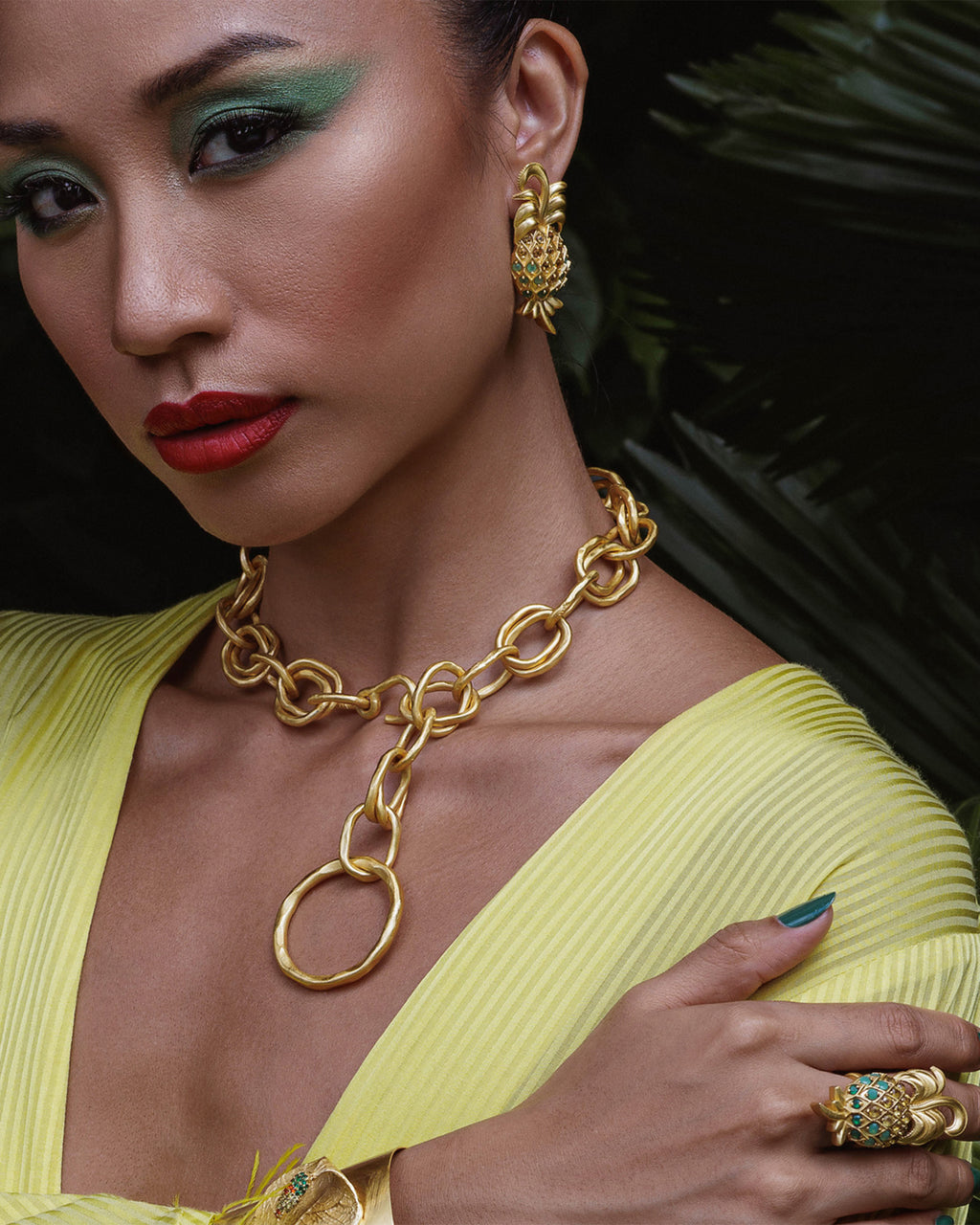 Citrine Pineapple Drop Earrings