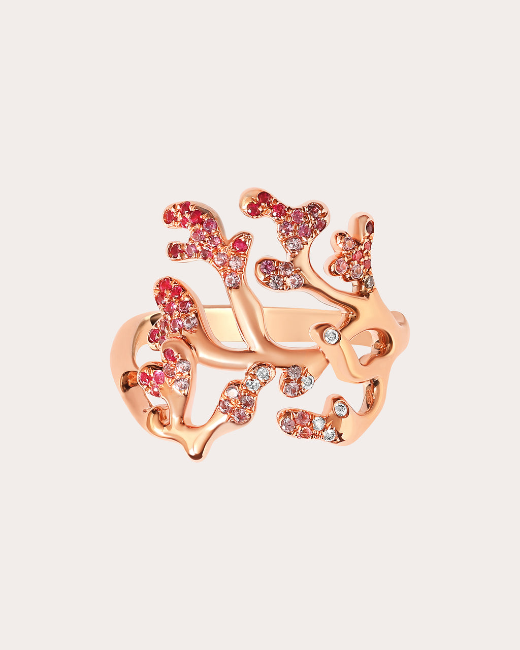 Arcadia Atoll 18K Gold Pink Sapphire and Diamond Ring