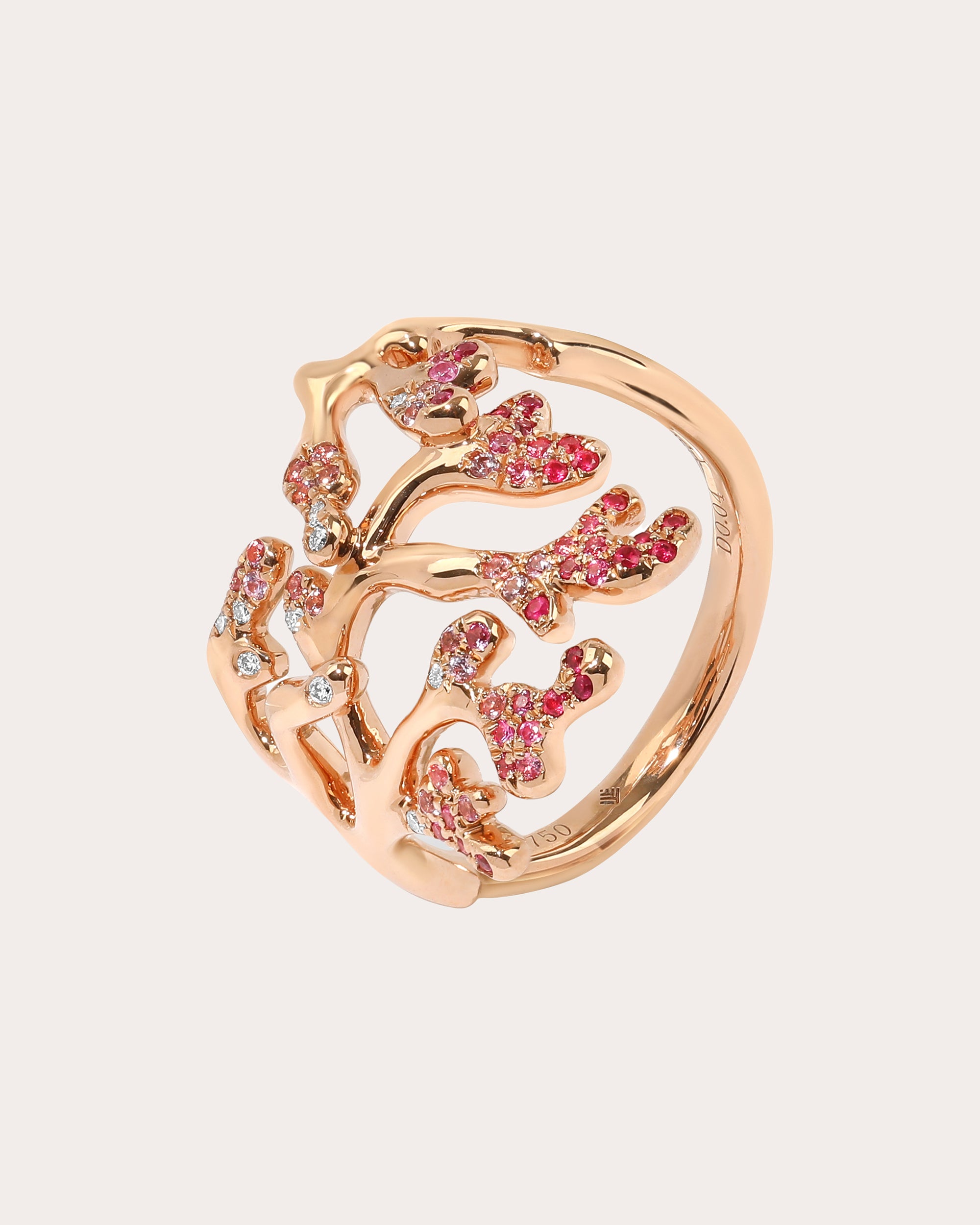 Arcadia Atoll 18K Gold Pink Sapphire and Diamond Ring