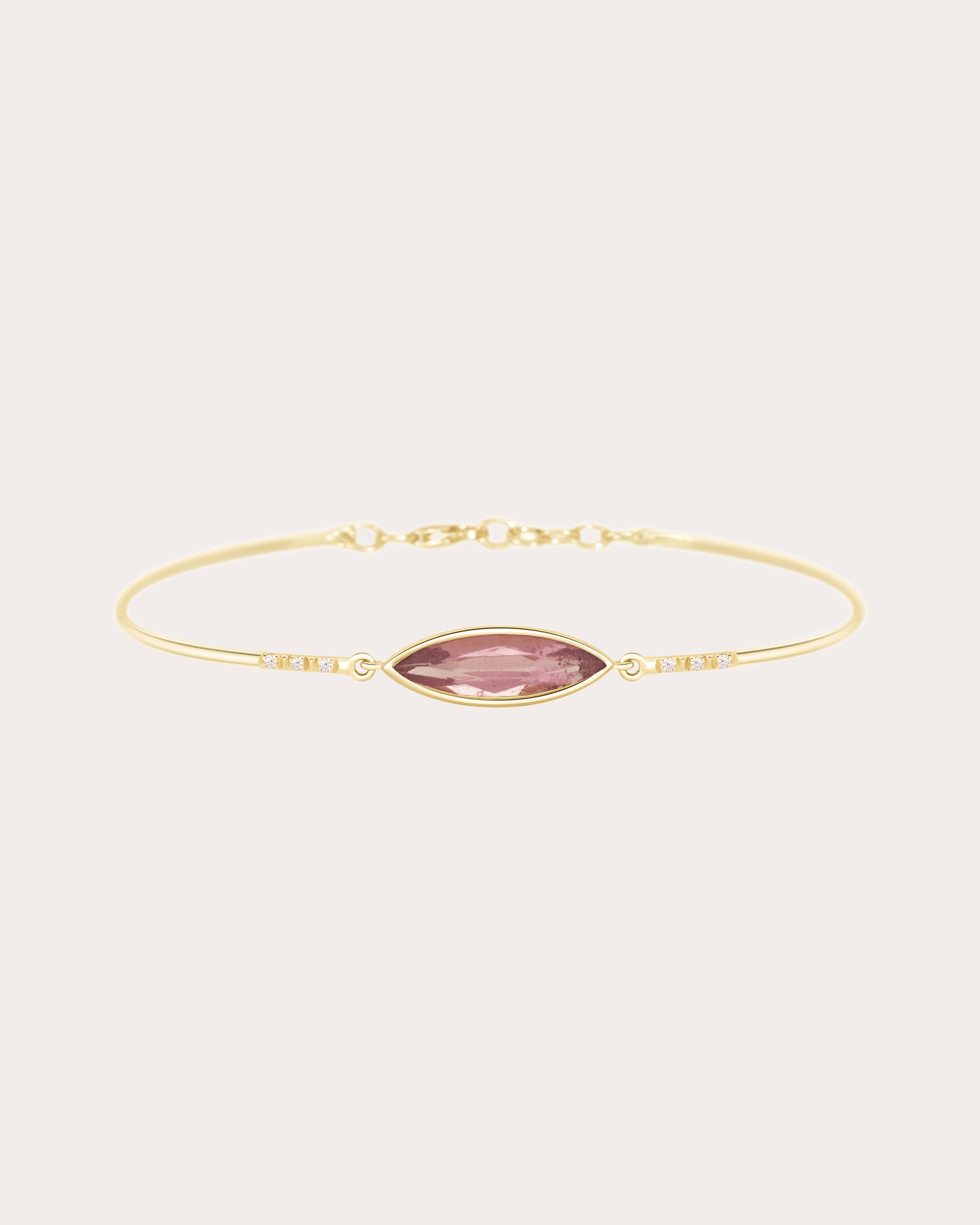 Diamond & Pink Tourmaline Marquise Bangle