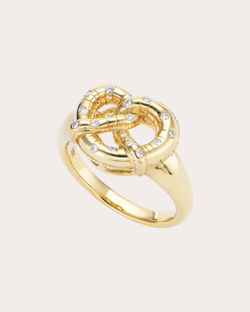 Diamond NYC Street Pretzel Pinky Ring