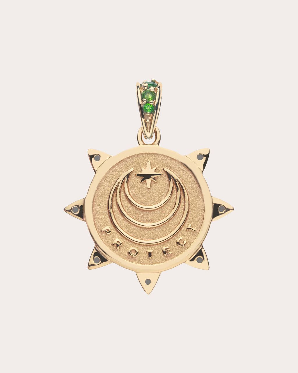 Emerald & Smoky Topaz PROTECT Petite Coin Necklace