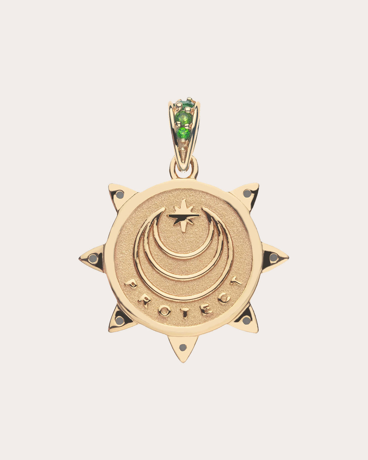 Emerald & Smoky Topaz PROTECT Petite Coin Necklace