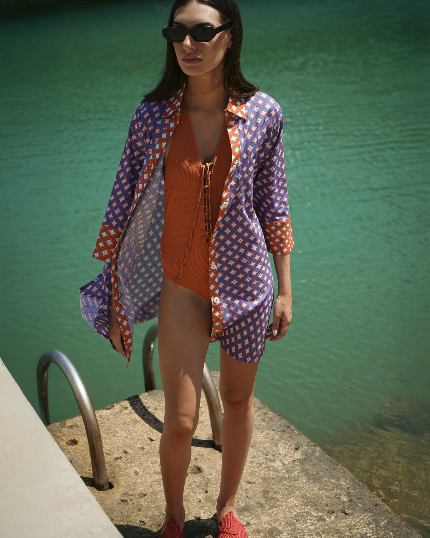 Mio Psyche Cotton Mini Shirt Dress