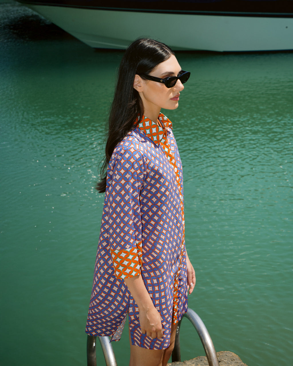 Mio Psyche Cotton Mini Shirt Dress