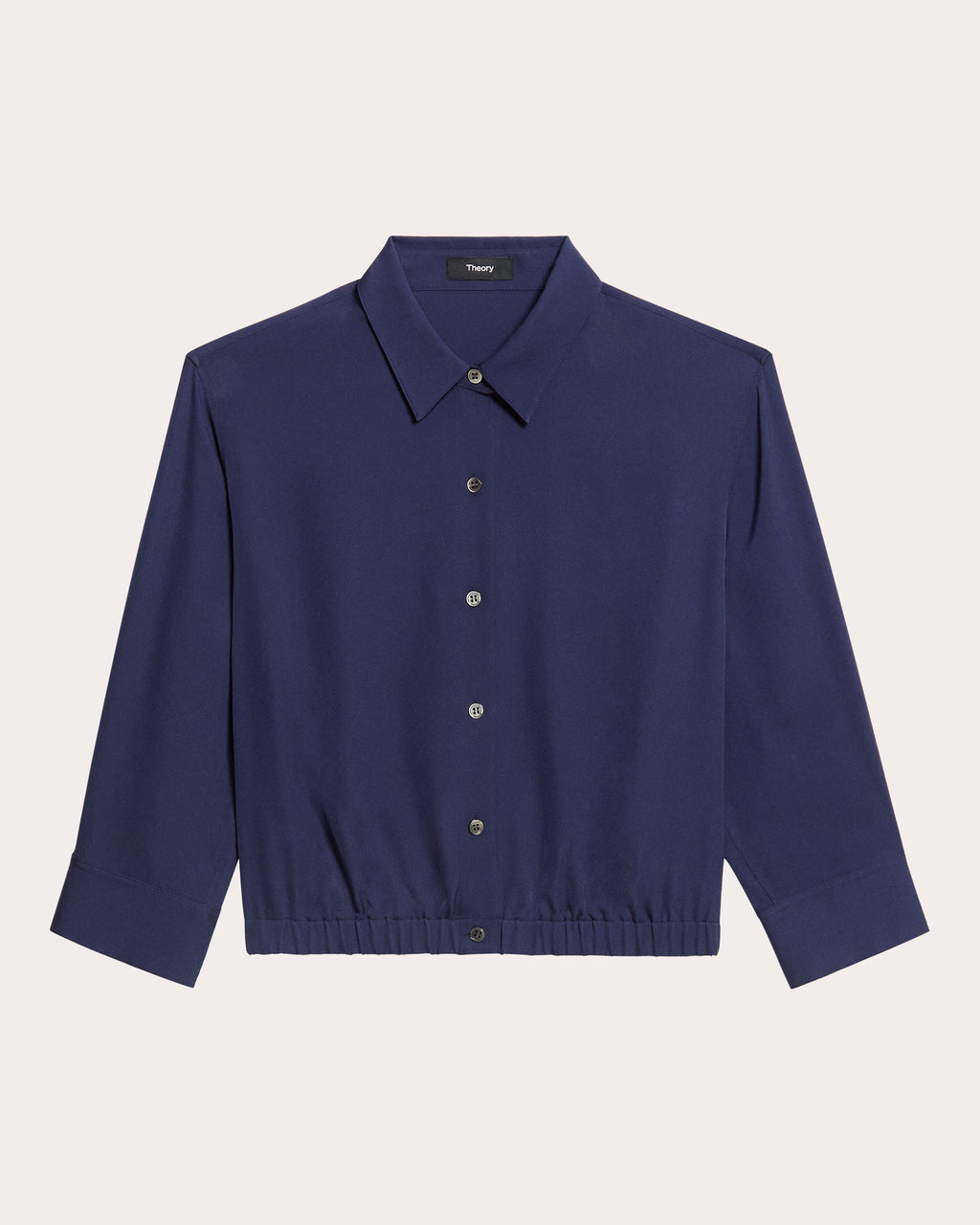 Silk Georgette Cinched Crop Shirt