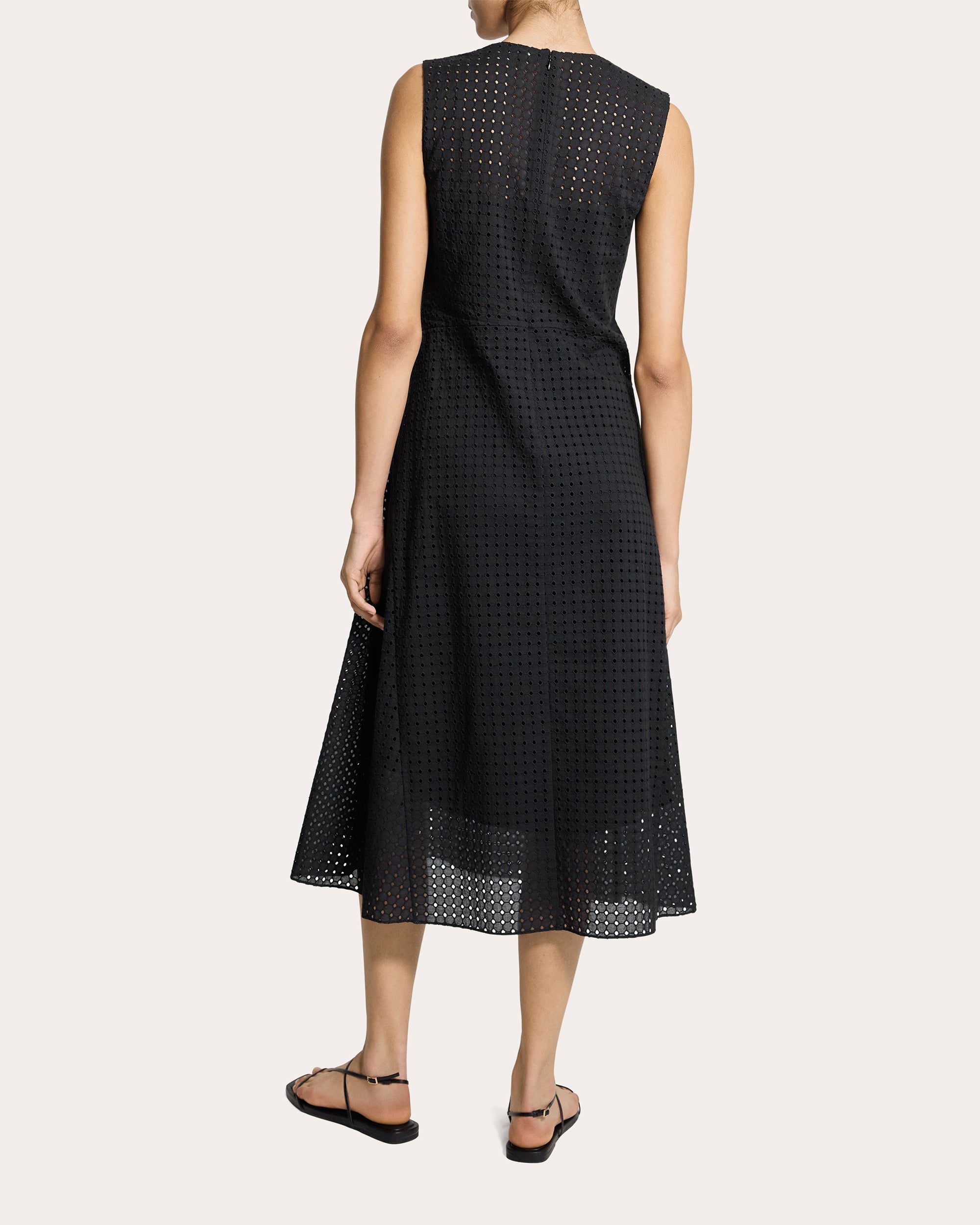 embroidered eyelet sleeveless cotton fit & flare dress All in Favor Embroidered Eyelet Sleeveless Cotton Fit & Flare Dress in White at Nordstrom, Size Large