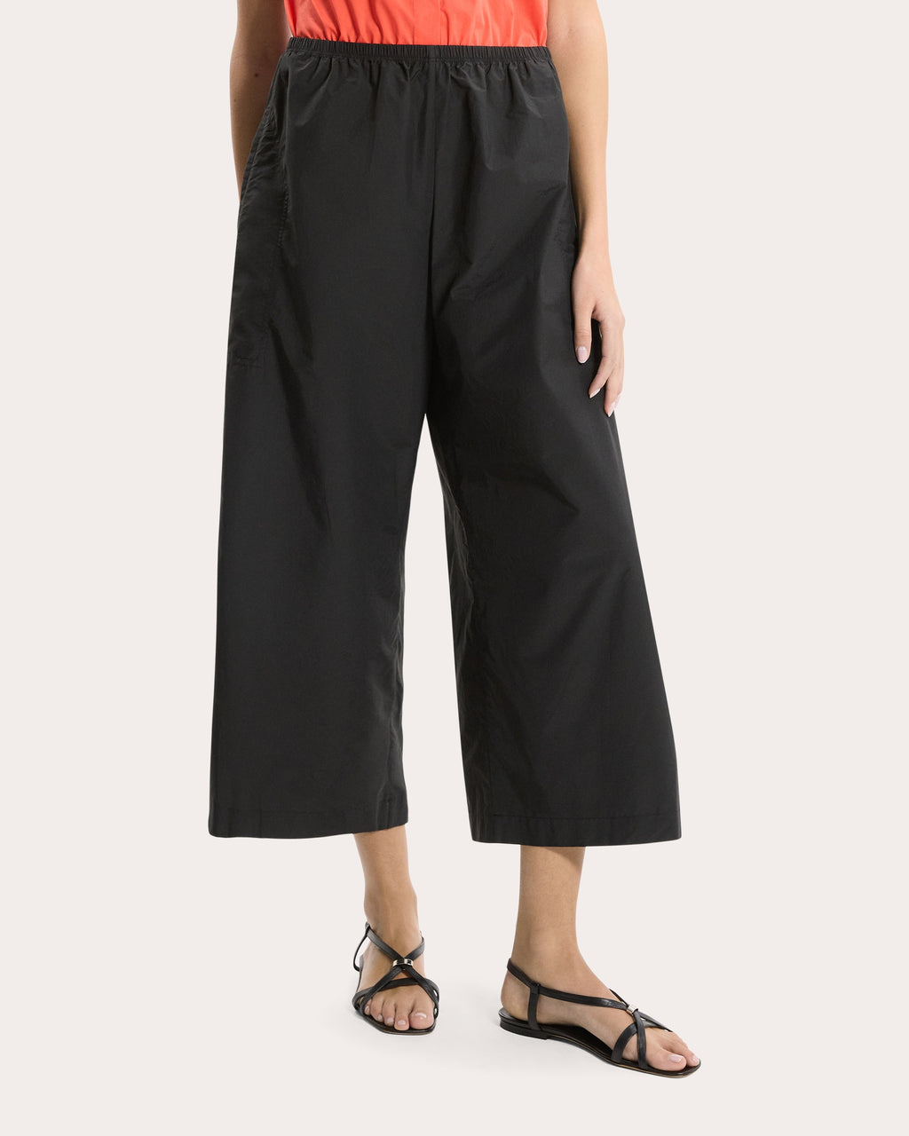 Fluid Cropped Wide-Leg Pants