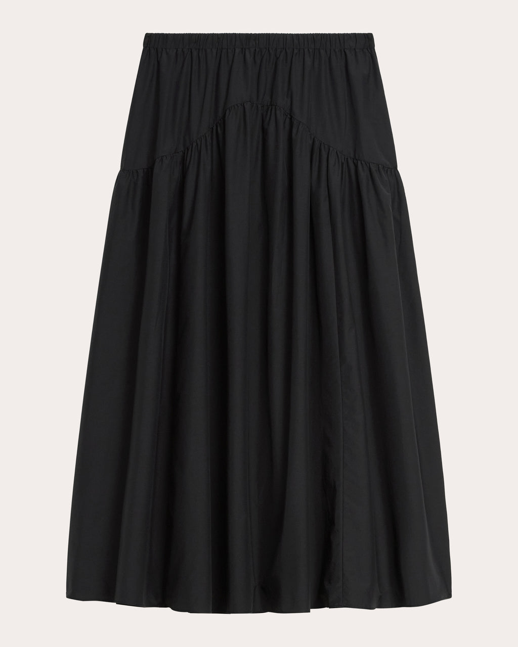 Gathered Yoke Circle Midi Skirt