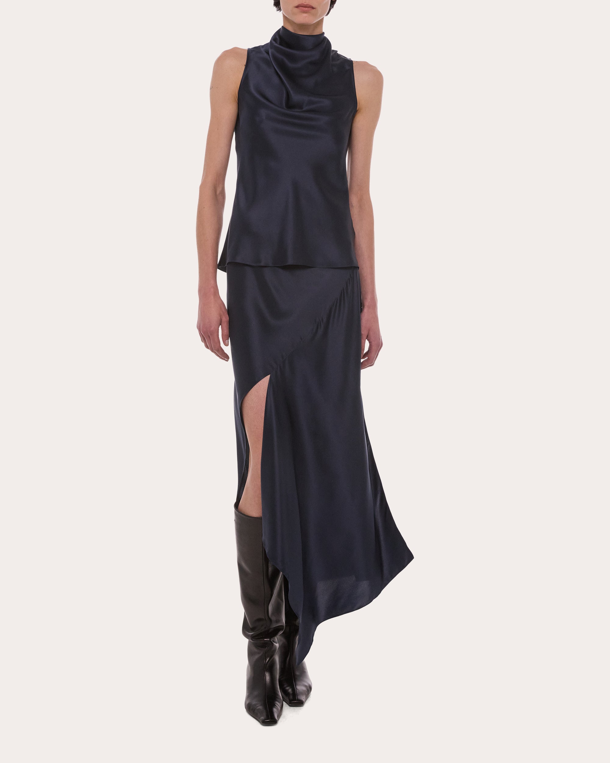 Silk Handkerchief Slip Skirt