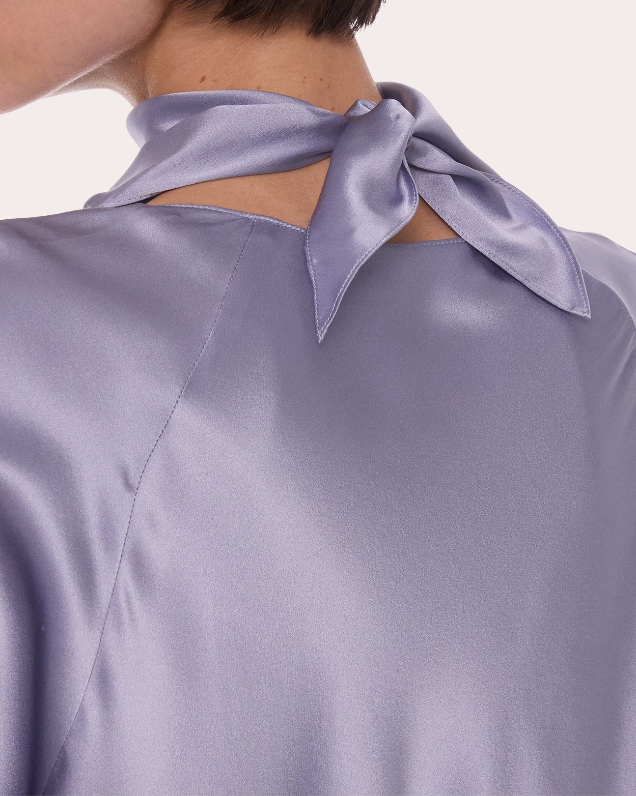 Silk Tie-Neck Handkerchief Top