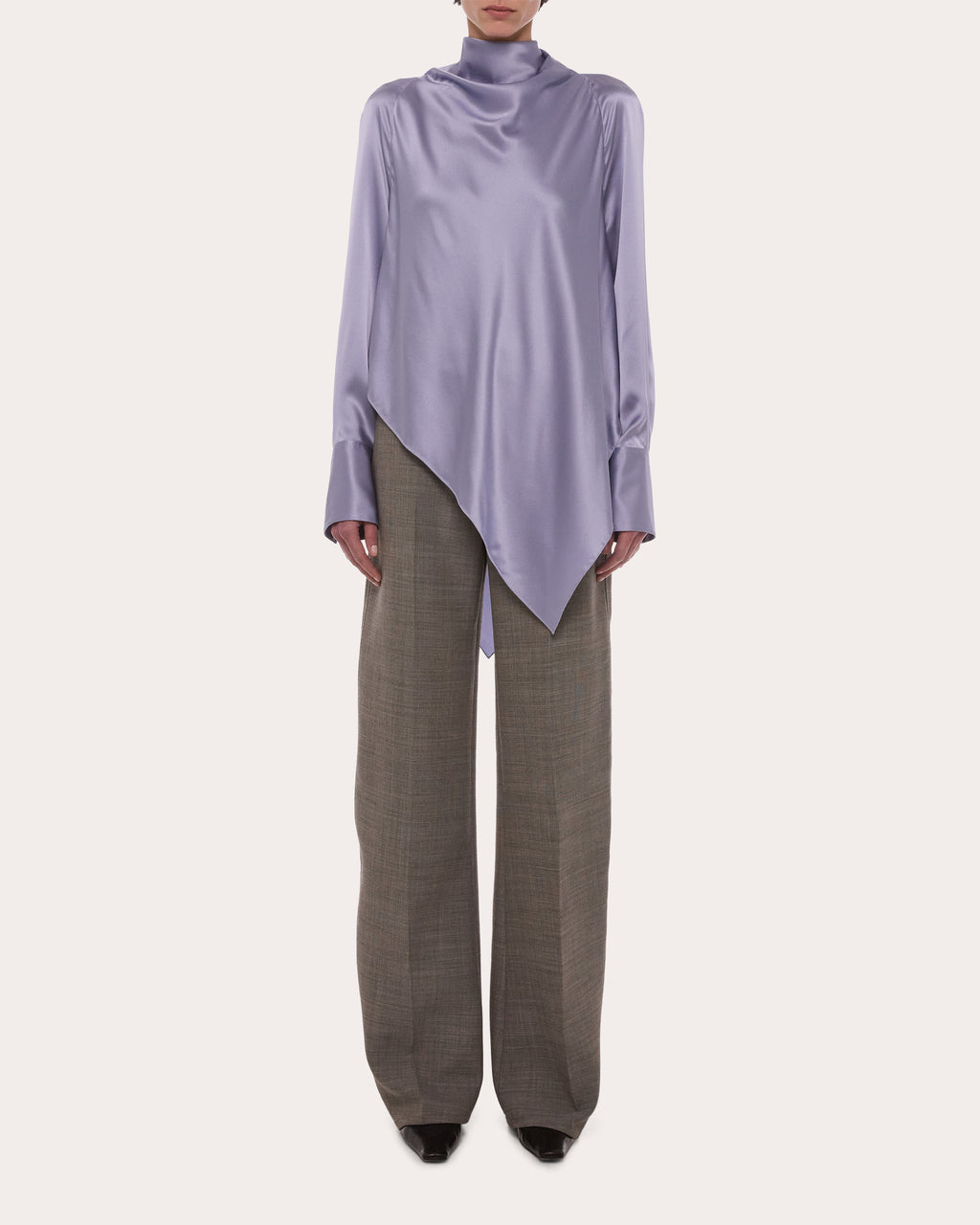 Silk Tie-Neck Handkerchief Top
