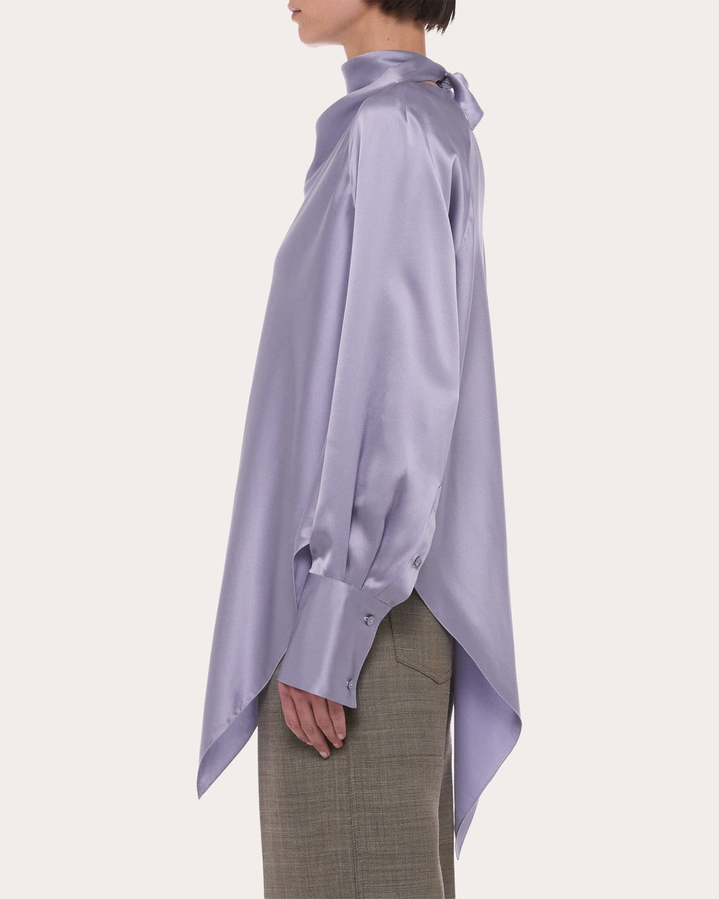 Silk Tie-Neck Handkerchief Top