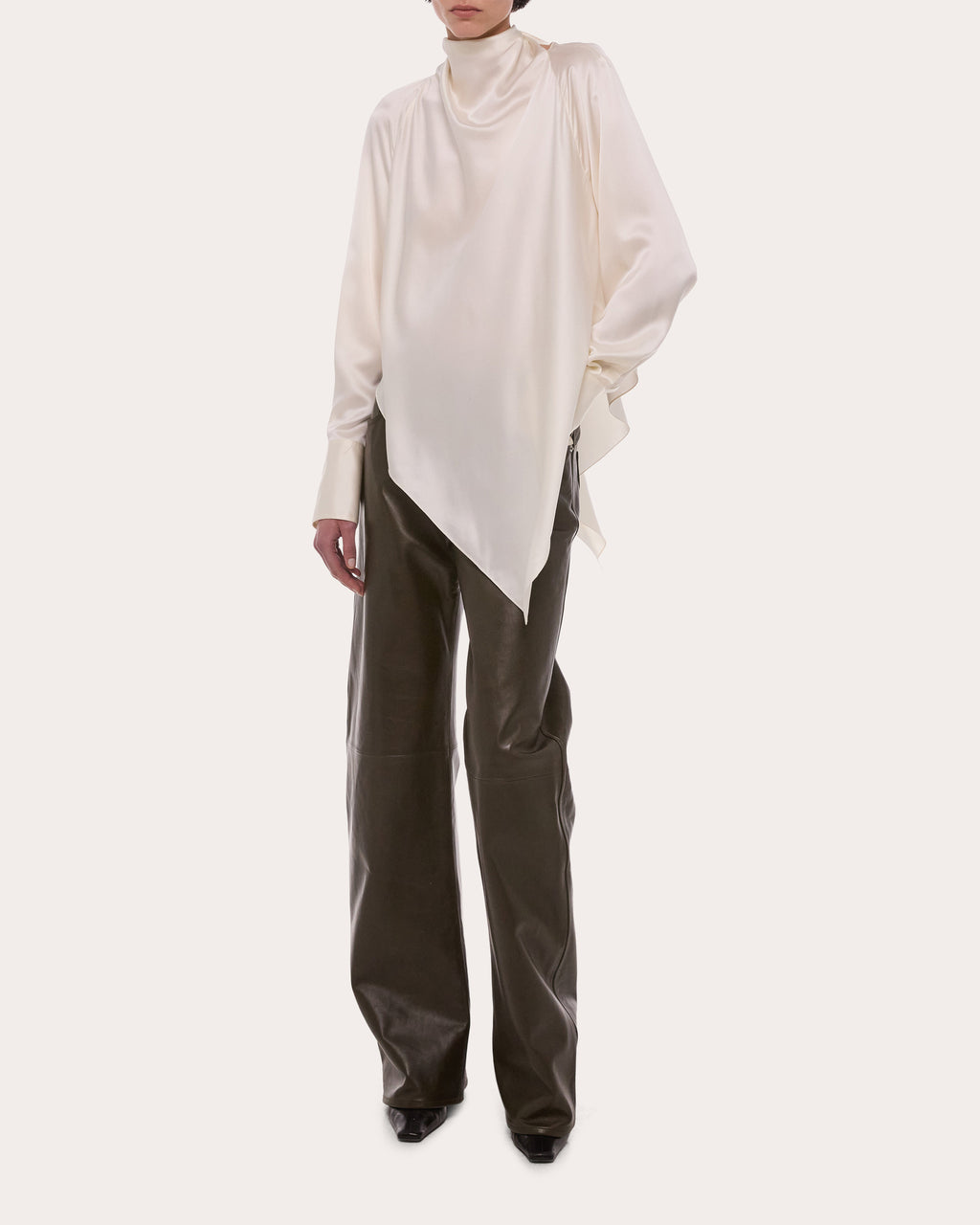Silk Tie-Neck Handkerchief Top