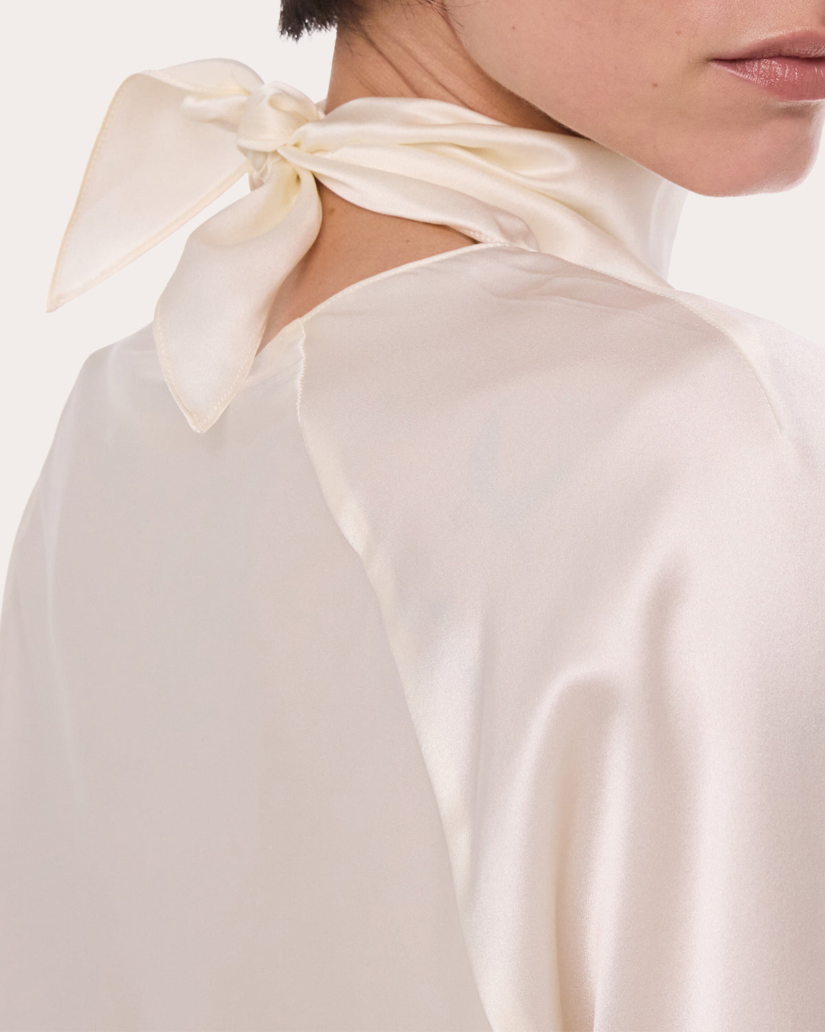 Silk Tie-Neck Handkerchief Top