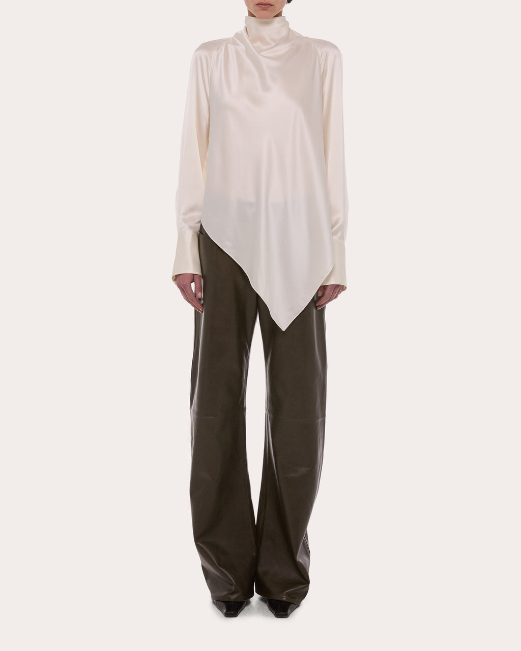 Silk Tie-Neck Handkerchief Top