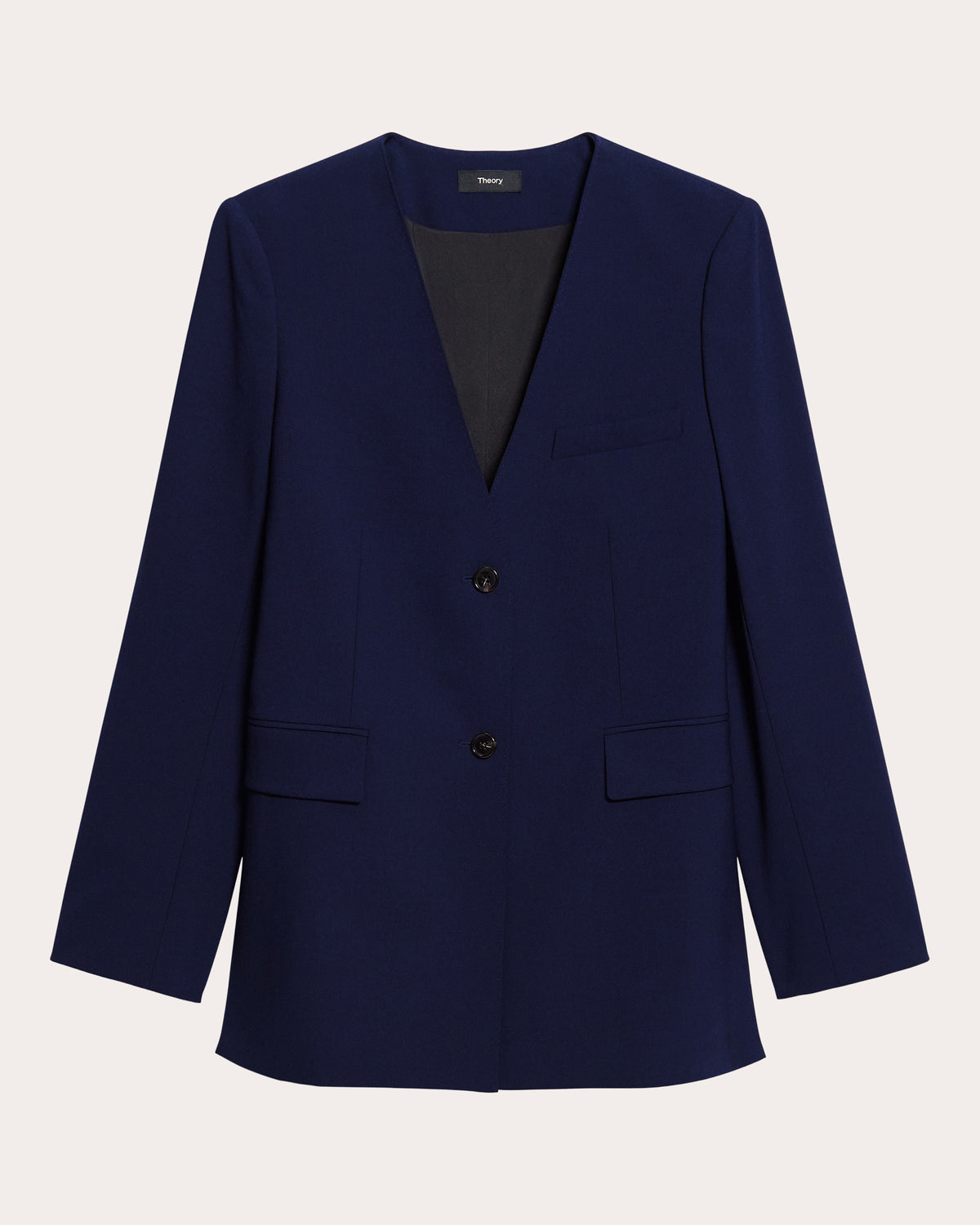 Good Wool Collarless Blazer